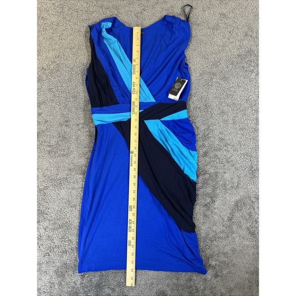 New With Tags Vince Camuto Blue Fitted Sleeveless Knee Length Dress Size 6 - Picture 5 of 9